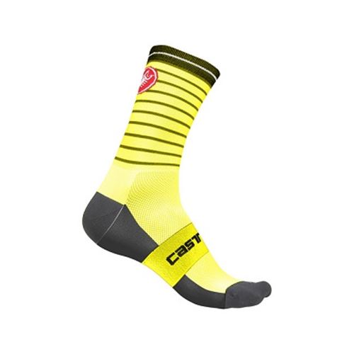 CALCETINES CASTELLI PODIO DOPPIO 13 NEGRO/AMARILLO