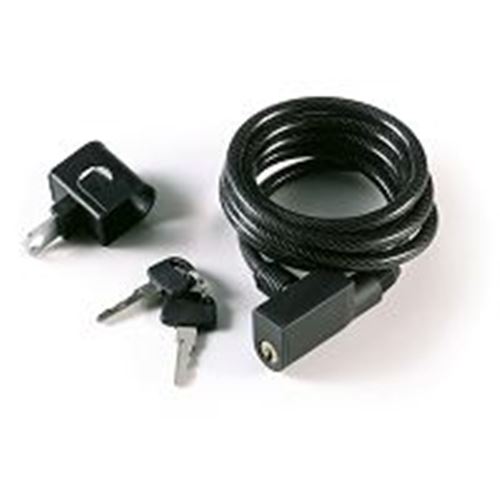 CANDADO ESPIRAL 6CM X 180CM CON SOPORTE NEGRO